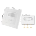 Miniatyrbild 2 av 5: Rörelsedetektor för inomhusbruk, infälld väggmontering, lämplig LED, IR-sensor, programmerbar, räckvidd 9m/140° 80x80x45mm