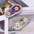 Miniatyrbild 2 av 4: Cykelkedjefidgetspinner i metall, högkvalitativt rostfritt stål, nyhet, 5 x 5 x 3 cm, hållbar gyro (silver/svart)