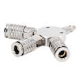Miniatyrbillede 4 af 4: 3-vejs luftdeler 1/4 tommer NPT han gevind 3-vejs manifold aluminiumlegering pneumatisk fitting til industrien