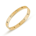 Miniatyrbillede 2 af 3: Rustfrit stål stjerne åben spænde klassisk plain bangle armbånd (guld)