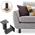 Miniatyrbillede 3 af 5: 4 stk. Justerbare møbelben Sengeben Forhøj møbler Aluminiumlegering Fod til Boxspring, Garderobe, Bord (Sort, Højde 80mm)VEBTle