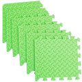 Miniatyrbild 2 av 2: 6 stycken förtjockade Eva-bladmönstrade kakel interlocking kakel lapptäcke golvmatta skydd lapptäcke matta (grön) (30X30CM, grön)