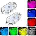 Miniatyrbillede 1 af 4: 2 stk. LED-lys til bil, universelle touch-LED-lys til bilens interiør, 7 farver LED-atmosfærelys med klæbemiddel