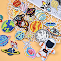 Miniatyrbillede 4 af 5: 26 stk. broderi stryge-på patch, rum planet astronaut broderi stryge-på patch, stryge-på patches, stof patch, sy-på patch til tøj T-shirt jean