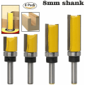 Miniatyrbild 2 av 5: Finish Pattern Pattern Router Bit Set 8mm Shank Flush Trim Bit Wood Cutter, 4-Pack