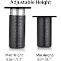 Miniatyrbillede 4 af 5: 4 stk. Justerbare møbelben Sengeben Forhøj møbler Aluminiumlegering Fod til Boxspring, Garderobe, Bord (Sort, Højde 80mm)VEBTle