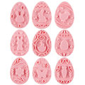 Miniatyrbillede 2 af 2: 9 stk. kageform påskebageform DIY påske kageform dessert bageform kageform (6X4.3X2CM, pink)