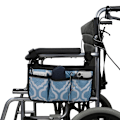 Miniatyrbild 2 av 5: Rullstolsarmstödssida Väska, 6 Ficksförvaringsväska Med Reflexremsor Och Flaskställ, Mobilitetsscooter, Rollator, Bärtillbehör, Blå