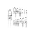 Miniatyrbild 1 av 5: 12-pack halogenlampor G4 20W 12V 2800 K 2 stift för spisfläkt, kök, vardagsrum, sovrum