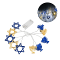 Miniatyrbilde 5 av 5: Hanukkah LED-lysdekorasjon, Davidsstjerne innendørs lysslynge