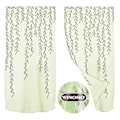 Miniatyrbillede 2 af 2: Winomo Gennemsigtig Gardin - Elegant Voile Gardin Fletmønster Soveværelse Stue - 100x200 cm (grøn, mørkegrøn)