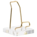 Miniatyrbilde 2 av 2: 1 stk enkel akrylbase med metallramme, kreativ displaybase, transparent (6X6X8.5cm, transparent farge)