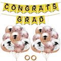 Miniatyrbild 3 av 4: Dekorationsballonger för examen, personliga folieballonger - perfekta för gymnasiet och högskoleexamen, fester och evenemang (svart och guld)