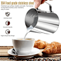 Miniatyrbild 4 av 5: Mjölkkanna, 350 ml + 600 ml handhållen mjölkskummare i rostfritt stål, mjölkskummare för kaffekräm