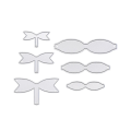 Miniatyrbild 2 av 3: 1 set/6 st presentförpackning stansad hårrosett stansad stansade bokstäver (4,6X1,2X0,1 cm, silver)