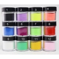 Miniatyrbillede 2 af 5: Farve 11 12 Farver Akrylpulver Neglekunstpulver Akryl Farvet Monomer