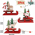 Miniatyrbild 2 av 5: 3 st jultomte-släde dekorationer i trä, jultomte, snögubbe, älg, bordsdekorationer, festivalhem, festdekorationer för jul, barnpresenter