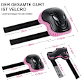 Miniatyrbild 2 av 6: Barnens skydd inline skate skydd set skyddsutrustning barn knäskydd armbågsskydd handledsskydd skydd set (S-Rosa)