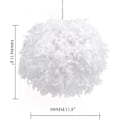 Miniatyrbillede 3 af 5: Hvid fjerloftlampe, ikke-elektrisk lampeskærm, reducerende ring til ophængning, til stue, spisestue, 30 cm