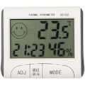 Miniatyrbild 1 av 5: LCD inomhus termometer Mini LCD digital inomhus termometer hygrometer termometer klocka skrivbord väderstation med magnetisk stativ