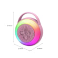 Miniatyrbild 3 av 5: Trådlös Bluetooth-högtalare, bärbar liten stereo, bländande belysning, utomhusskrivbord med dubbel Bluetooth-anslutning, lätt att bära för hand（Rosa）
