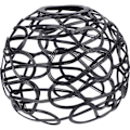 Miniatyrbillede 1 af 3: Metaltrådslampeskærm hul lampeskærm dekorativ lampeskærm udskiftning (10.00X10.00X8.00CM, sort)