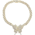 Miniatyrbilde 1 av 5: Cubansk lenkekjede Charm Butterfly Halskjeder for kvinner Rhinestone Inlaid Hip Hop Butterfly Cuban Choker Halskjede for jenter