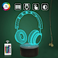 Miniatyrbilde 2 av 5: Headset Creative 3D nattlys, 16 fargeskiftende med fjernkontroll USB-strøm Acsergery-gave