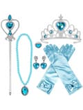 Prinsesse Udklædningstilbehør, 6-delt sæt med krone og scepter til feriefester Blue