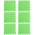 Miniatyrbild 1 av 2: 6 stycken förtjockade Eva-bladmönstrade kakel interlocking kakel lapptäcke golvmatta skydd lapptäcke matta (grön) (30X30CM, grön)