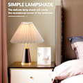 Miniatyrbillede 2 af 5: Plisseret lampeskærm bordlampe gulvlamper japansk stil plisseret lampeskærm kreativ skrivebordslampe Shad（beigegul）