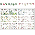 Miniatyrbillede 3 af 3: BN925 936 12stk Neglekunst Slider-overføringsvandmærker Sorte geometriske bogstaver Negl
