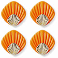 Miniatyrbild 1 av 5: 4-pack självhäftande handdukskrokar, väggmonterade krokar utan borrning, självhäftande krokarganiserare för badrum och kök - orange