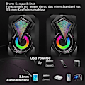 Miniatyrbild 3 av 3: Usb-datorhögtalare 10 W 2.0 stereohögtalarsystem med färgglad LED-belysning för PC-dator, stationär dator, bärbar dator, smartphone