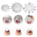 Miniatyrbillede 1 af 4: Sunrain 3 stk. Manicure kanttrimmer Neglekunst kanttrimmer Fransk Smile Line værktøjer Metal stencil Cutt