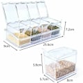Miniatyrbild 2 av 5: Kryddbox Set 4 st Transparenta Flaskor Salt Spice Jar, Kryddburkar Kökskryddförvaring Behållare med 4 Skedar Konservburk Lock och Sked