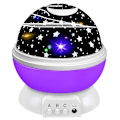 Miniatyrbilde 1 av 5: Stjernehimmel-projektor baby nattlys LED 360 roterende projeksjonslampe romantisk LED