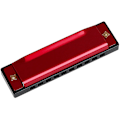 Miniatyrbillede 2 af 2: Begynderharmonika, harmonika til studerende, børneharmonika, børns 10-huls harmonika (10,4X2,8X2,1cm, rød)