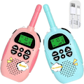 Miniatyrbild 1 av 5: FlkwoH Laddningsbar Walkie Talkie för Barn, Utomhusleksaker för 3, 4, 5, 6, 7, 8 Åriga Pojkar och Flickor, Present till Flickor Pojkar (Blå och Rosa)