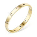 Miniatyrbillede 3 af 3: Rustfrit stål stjerne åben spænde klassisk plain bangle armbånd (guld)