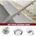 Miniatyrbild 3 av 5: 4 st rostfria handledarfästen för handledare trappväggfäste fästen fixering stång silver