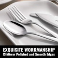 Miniatyrbild 4 av 5: 48-delars bestickset med steakknivar för 8 personer, bestickset i rostfritt stål för hem, kök, restaurang, hotell, kökssilset, spegelpolerad