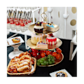 Miniatyrbild 4 av 5: Tårtställ i rostfritt stål, 3 våningar, cupcake-ställ, serveringsplattor, dessertställ