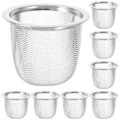 Miniatyrbillede 1 af 2: 8-pak rustfrit stål te-si, metal te-infuser husholdning robust te-si (diameter 5,8 cm X højde 4 cm) (5,8X5cm, sølv)