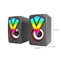 Miniatyrbild 3 av 5: Den nya datorn RGB Glowing Speaker Multimedia Desktop Game Mini Wired USB Audio System är utsökt och kompakt, med klar ljudkvalitet（Svart）