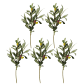 Miniatyrbilde 1 av 2: 5-delt sett med falske olivenblader og fruktgrener, kunstig olivengren blomsteroppsats (36X15CM, grønn)