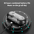 Miniatyrbild 5 av 5: Bluetooth-headset med digital display, stor batterikapacitet, in-ear-sovande öronsnäckor, trådlöst headset med sensor, låg latens (svart)