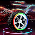 Miniatyrbild 2 av 5: Färgglad bländande ljud Bluetooth-högtalare Subwoofer Full Screen Färg Ljus Utomhus Bärbar Hem Integrerat Audiosystem（Svart）