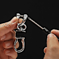 Miniatyrbillede 4 af 5: Høj kvalitet nøglering nøglering ægte læder mænd kvinder enkel nøgleringe holder nøglering til bil tilbehør gavepose spænde #jlf（stil 3）
