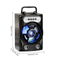 Miniatyrbild 3 av 5: Trådlös Bluetooth-högtalare i trä med lyftande stort ljud, bärbar dans, plug-in-ljud, cool subwoofer med mikrofon med 1 mikrofon (svart)
